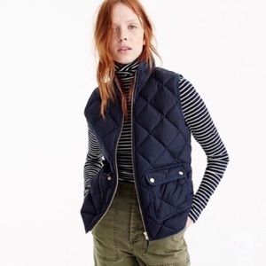 JCrew Womens Quilted Excursion Vest Navy XXS